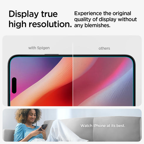 Защитное стекло Spigen для iPhone 16 Plus / iPhone 16 – GLAS.tR EZ Fit (2 шт.)